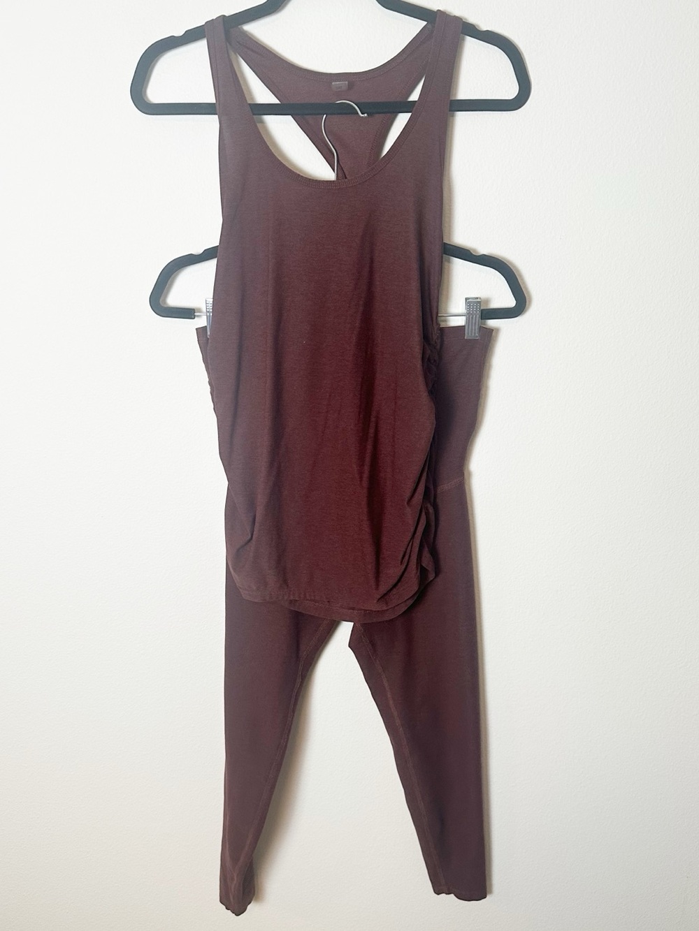 Beyond Yoga Beyond The Bump Spacedye Maternity Set Legging and Tank Iced Mocha M